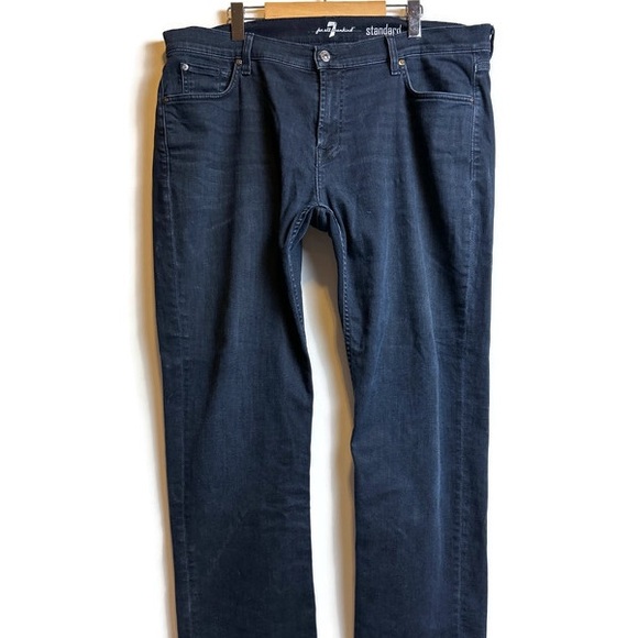 7FAM 7 Seven For All Mankind Blue Standard Straight Leg Jeans sz 38 / 22… - Picture 2 of 8